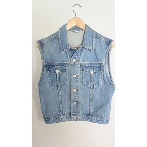 Vintage BONGO Jacket Denim Vest 80's 90s Excellent Condition Size S Blue